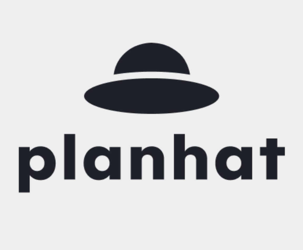 Planhat logo with a bowler hat icon above the text